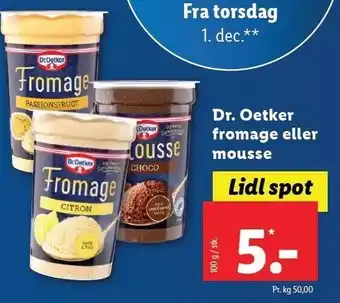 Lidl Dr. oetker fromage el. mousse tilbud
