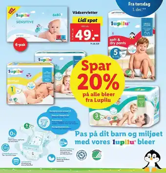 Lidl Spar 20 % på alle bleer fra lupilu tilbud