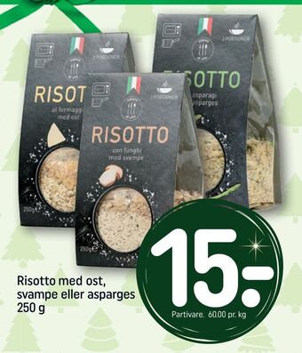 REMA 1000 Risotto med ost, svampe eller asparges tilbud