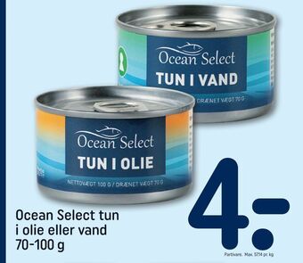 REMA 1000 Ocean select tun i olie eller vand tilbud