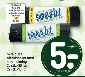 REMA 1000 Skrald-let affaldsposer med snørelukning tilbud