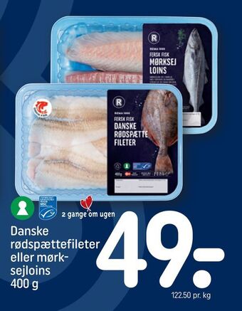 REMA 1000 Danske rødspættefileter eller mørksejloins tilbud