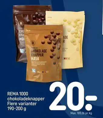 REMA 1000 Rema 1000 chokoladeknapper tilbud