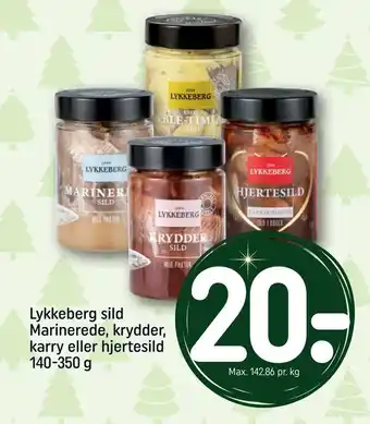 REMA 1000 Lykkeberg sild marinerede, krydder, karry eller hjertesild tilbud