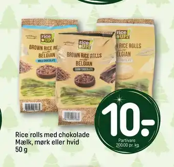 REMA 1000 Rice rolls med chokolade mælk, mørk eller hvid tilbud