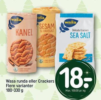 REMA 1000 Wasa runda eller crackers tilbud