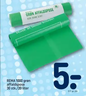 REMA 1000 Rema 1000 grøn affaldspose tilbud