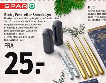 Blok-, fest- eller snoede lys