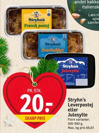SPAR Stryhn's leverpostej eller julesylte tilbud