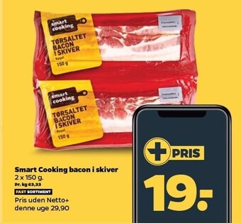 Netto Smart cooking bacon i skiver tilbud