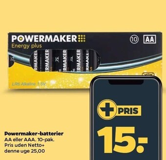 Netto Powermaker-batterier tilbud