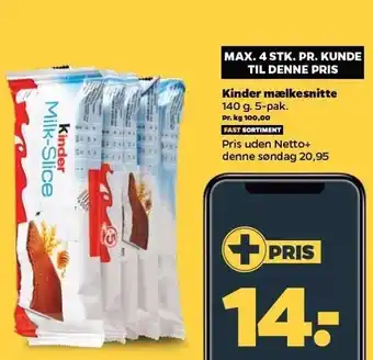 Netto Kinder mælkesnitte tilbud