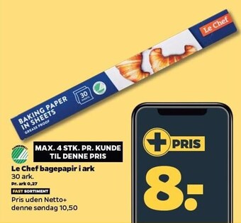 Netto Le chef bagepapir i ark tilbud