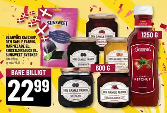 Beauvis Ketchup,Den Gamle Fabrik Marmelade El. Kirseb Ærsauce El. Sunsweet Svesker