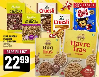 Løvbjerg Fras, Cruesli, Pauluns El. Guldkorn tilbud