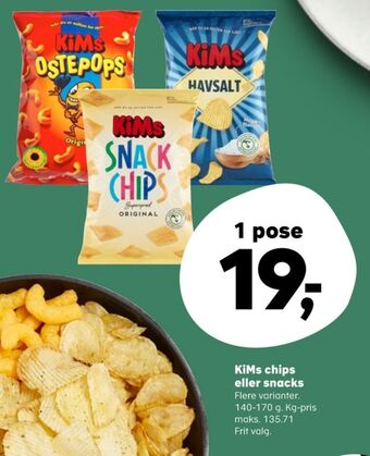 Kvickly Kims chips tilbud