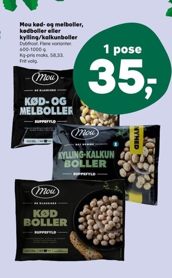 Kvickly Mou kødboller tilbud