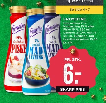 MENY Cremefine madlavningsfløde 7 % tilbud