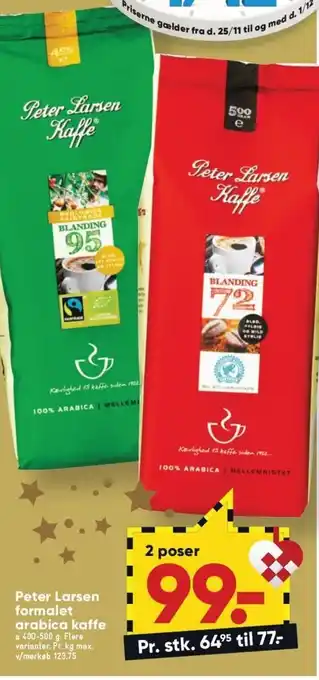 Bilka Peter Larsen Formalet Arabica Kaffe tilbud