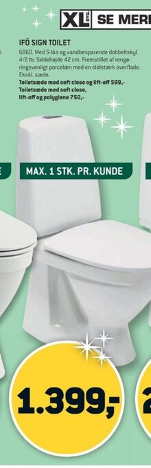 XL-BYG Ifö toilet tilbud