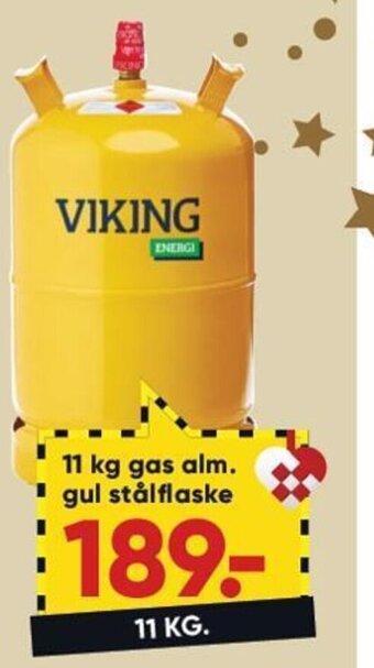 11kg Gas Alm. Gul Stålflaske