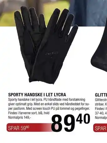 Sporty handske i let lycra
