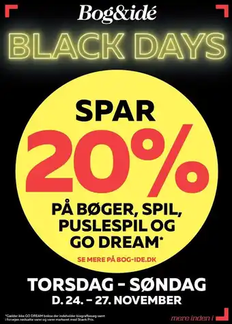 Black days - spar 20% på bøger, spil, puslespil og go dream
