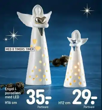 Engel i porcelæn m. led