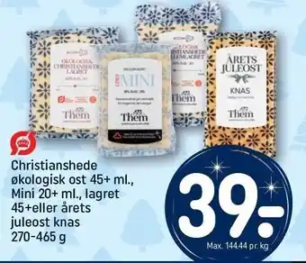 REMA 1000 Christianshede øko ost, mini, lagret el. juleost knas tilbud