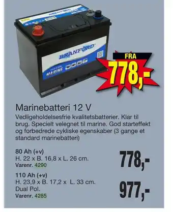 Harald Nyborg Marinebatteri 12 v tilbud