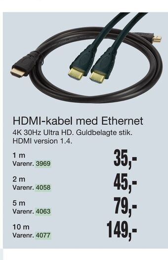 Hdmi-kabel med ethernet