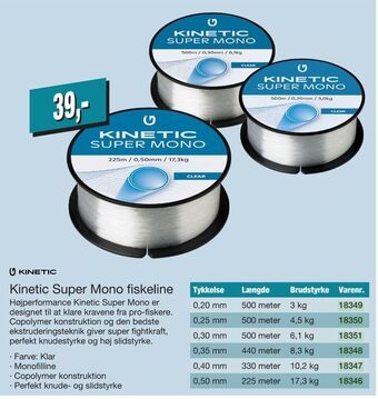 Kinetic super mono fiskeline
