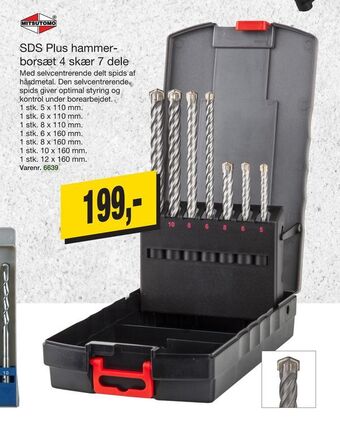 Harald Nyborg Sds plus hammerborsæt 4 skær 7 dele tilbud