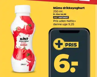 Netto Måms drikkeyoghurt jordbær tilbud