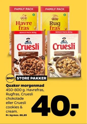 Netto Quaker cruesli tilbud
