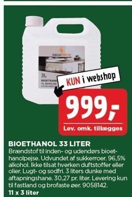 jem & fix Bioethanol 33 liter tilbud