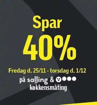 Føtex Spar 40% på salling & vores køkkensmåting tilbud