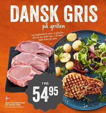 MENY Skaftkoteletter af dansk gris tilbud