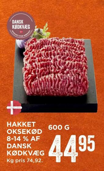 MENY Hakket oksekød 8-14 % af dansk kødkvæg tilbud