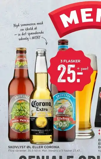 MENY Skovlyst øl eller corona tilbud
