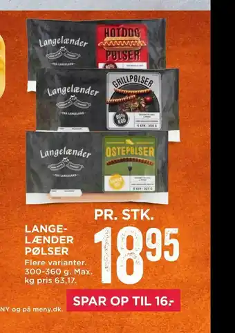 MENY Lange­lænder pølser tilbud