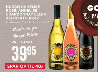 MENY Nugan annelise rosé, annelise chardonnay eller alfredo shiraz tilbud