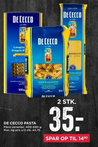MENY De cecco pasta tilbud