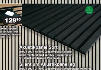 Bauhaus Akustikpanel sort tilbud