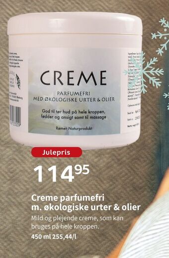 Helsam Creme parfumefri m. økologiske urter & olier tilbud