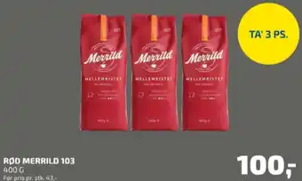 Mellemristet kaffe formalet