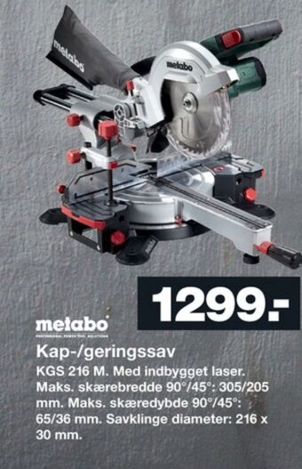 Bauhaus Metabo kap- og geringssav tilbud