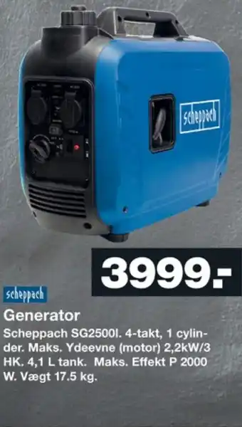 Bauhaus Scheppach generator tilbud