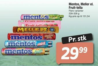 Mentos, Meller el. Fruit-tella