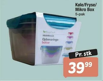 Køle/Fryse/ Mikro Box